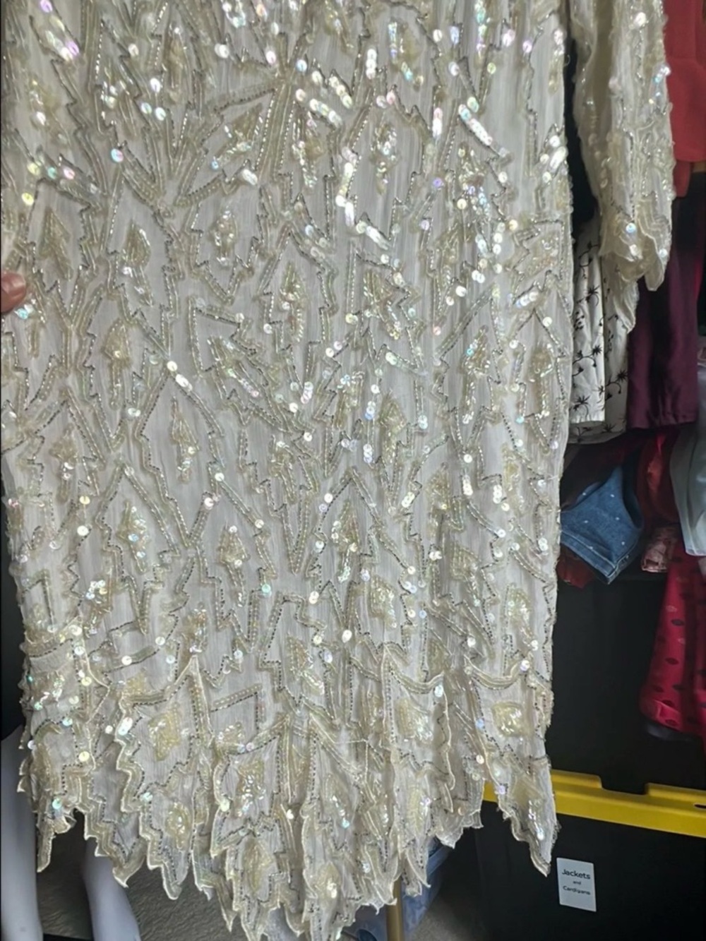 1980’s Vtg honey beaded silk sequin dress 100% silk size small - Picture 7 of 8